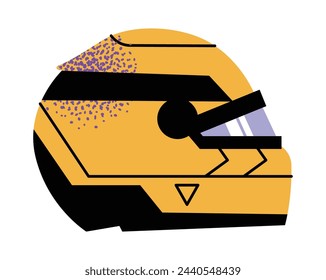 Helmet, f1 simulator, wheel, lights out. Speed racing tournament. Championship. Motorsport concept. Vector modern Illustration isolated on background