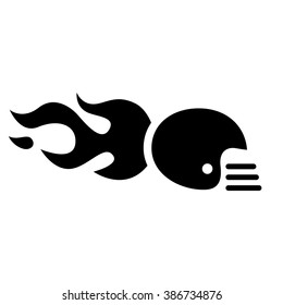 Helmet and fire icon. Vector illustration.