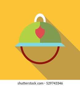 Helmet of firefighter icon. Flat illustration of helmet of firefighter vector icon for web