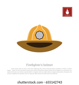 Helmet of a firefighter on a white background. Icon fireman's hats in flat style. Vector illustration