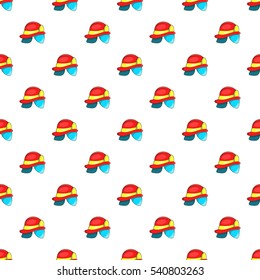 Helmet of firefighter pattern. Cartoon illustration of helmet of firefighter vector pattern for web