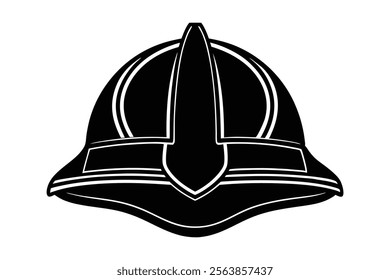 Helmet of firefighter vector art silhouette