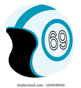 Helmet flat illustration on white