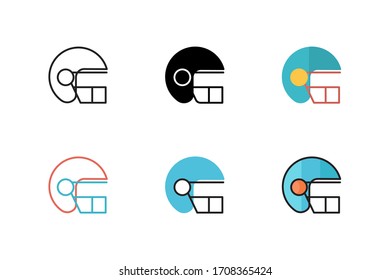 helmet football icon vector illustration with different style design. isolated on white background