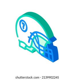 helmet football player head protective accessory isometric icon vector. helmet football player head protective accessory sign. isolated symbol illustration