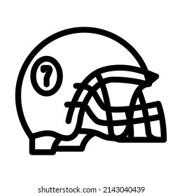 helmet football player head protective accessory line icon vector. helmet football player head protective accessory sign. isolated contour symbol black illustration