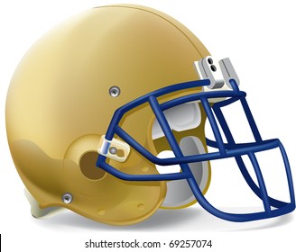 helmet football team Gold & Blue mask