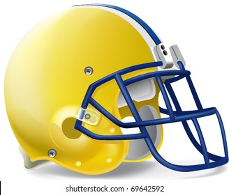 Helmet Football Yellow & Blue
