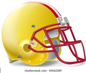 Helmet Football Yellow & Red