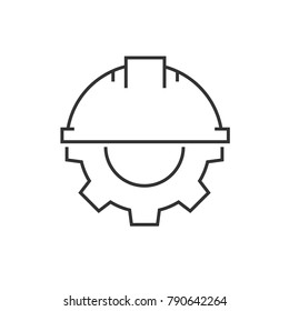 Helmet with gear icon