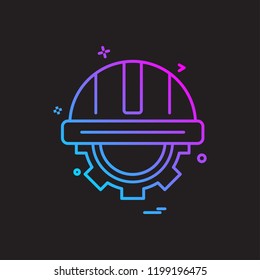 helmet gear icon vector design