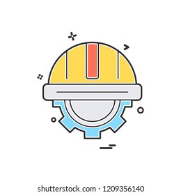 helmet gear icon vector design