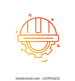 helmet gear icon vector design