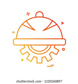 helmet gear icon vector design