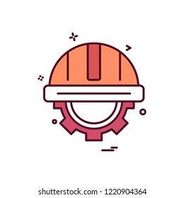 helmet gear icon vector design