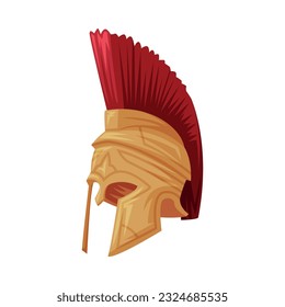 Helmet of Gladiator Warrior as Greece Object and Traditional Cultural Symbol Vector Illustration