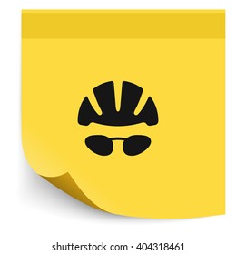 Helmet and glasses icon.