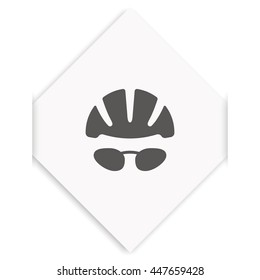 Helmet and glasses icon.