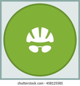 Helmet and glasses icon.