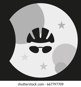 Helmet and glasses icon.