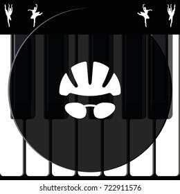 Helmet and glasses icon.