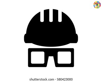 helmet, glasses, icon, vector illustration eps10