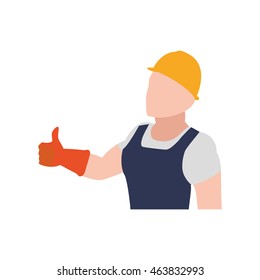helmet gloves constructer worker industry icon. Isolated and flat illustration. Vector graphic