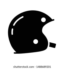helmet glyph flat vector icon