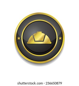 Helmet Gold Vector Icon Button