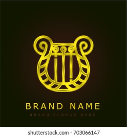 Helmet golden metallic logo