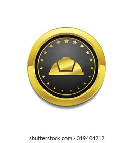 Helmet Golden Vector Icon Button
