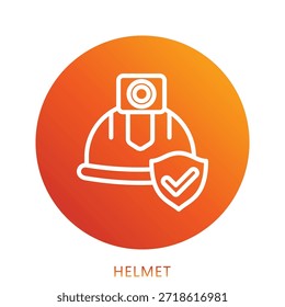 Helmet Gradient Icon Mini Illustration, Use For Modern Concept, Print, Ui, Ux Kit, Web And App Development. Vector Related To Firefighter, Rescue And More