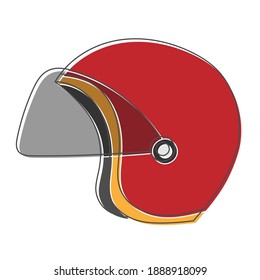 helmet hand drawn design vector illustration