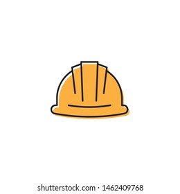 Helmet or hard hat vector icon symbol isolated on white background - Shutterstock ID 1462409768
