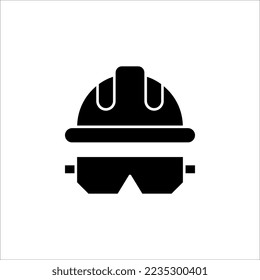 Helmet or hard hat vector icon symbol isolated on white background