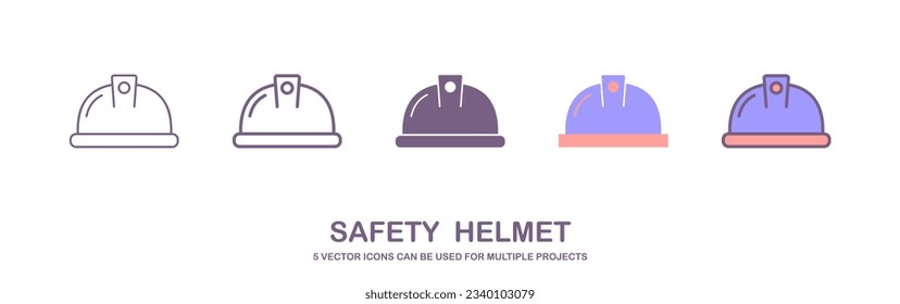 Helmet or hard hat vector icon symbol isolated on white background. construction helmet illustration vector.