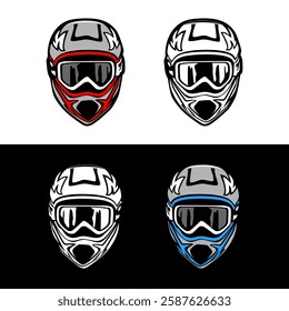 helmet head full face icon design logo vector
