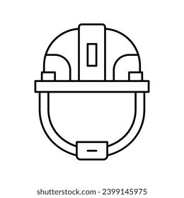 helmet head protect line icon vector. helmet head protect sign. isolated contour symbol black illustration