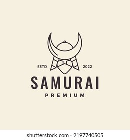 helmet hipster samurai logo design