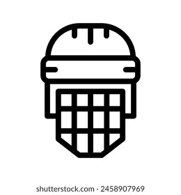helmet hockey line icon illustration vector graphic. Simple element illustration vector graphic, suitable for app, websites, and presentations isolated on white background