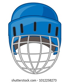 Helmet for hockey on white background is insulated