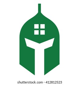 helmet and home symbol. logo vector.