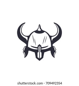 helmet with horns isolated on white
