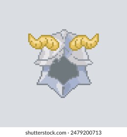 Helmet with horns, pixel art object