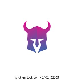 Helmet with horns, vector logo
