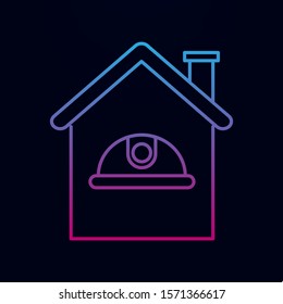 Helmet and housenolan icon. Simple thin line, outline vector of real estate icons for ui and ux, website or mobile application
