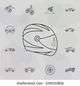 Helmet icon. Bigfoot car icons universal set for web and mobile