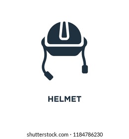 Helmet icon. Black filled vector illustration. Helmet symbol on white background. Can be used in web and mobile.