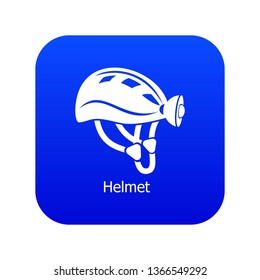 Helmet icon blue vector isolated on white background