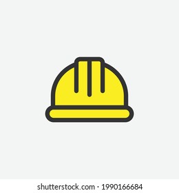 Helmet icon. Builder safety helmet vector icon isolated on white background. Construction symbol